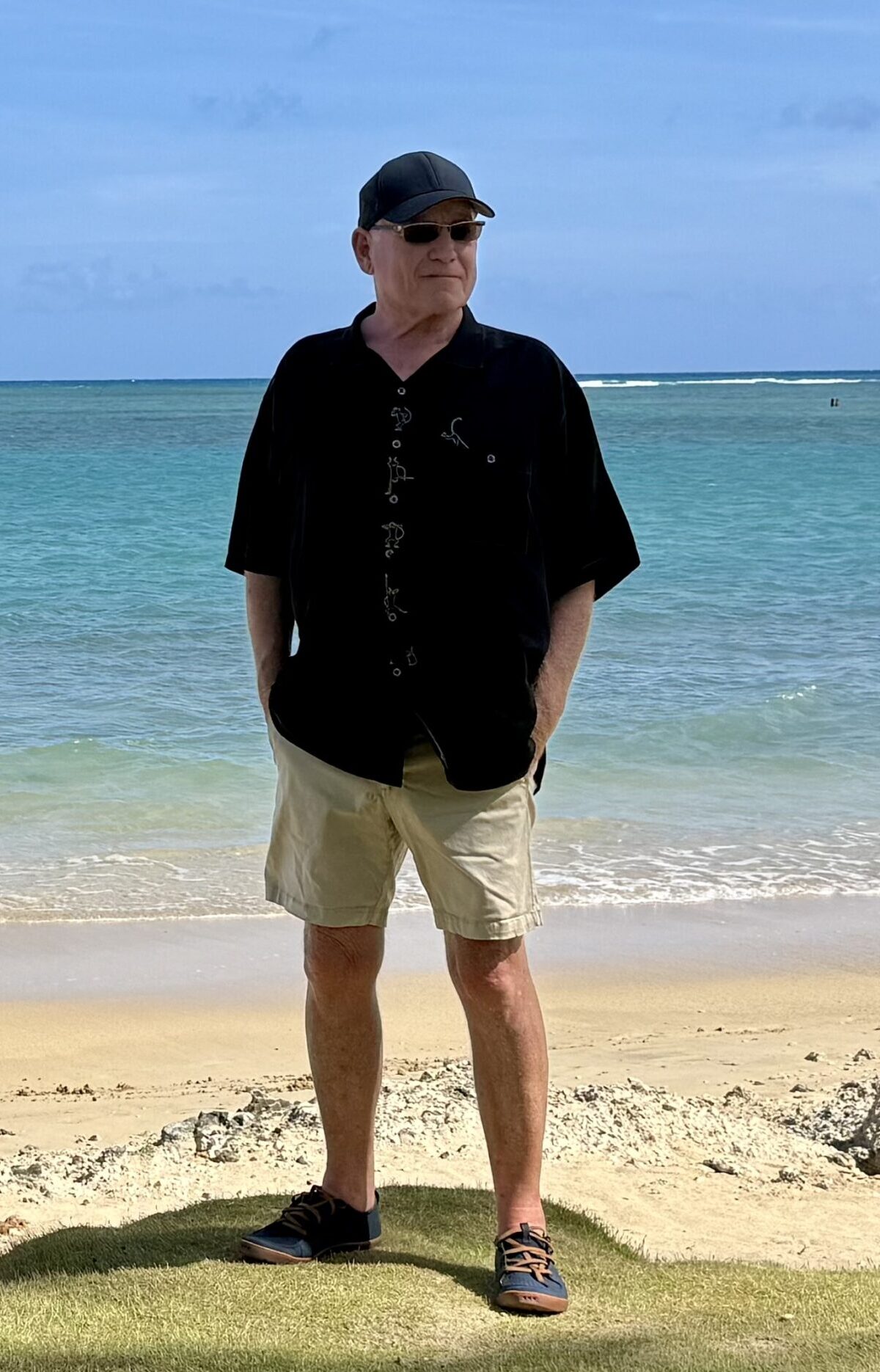 SJ King on the beach in Hawaii.